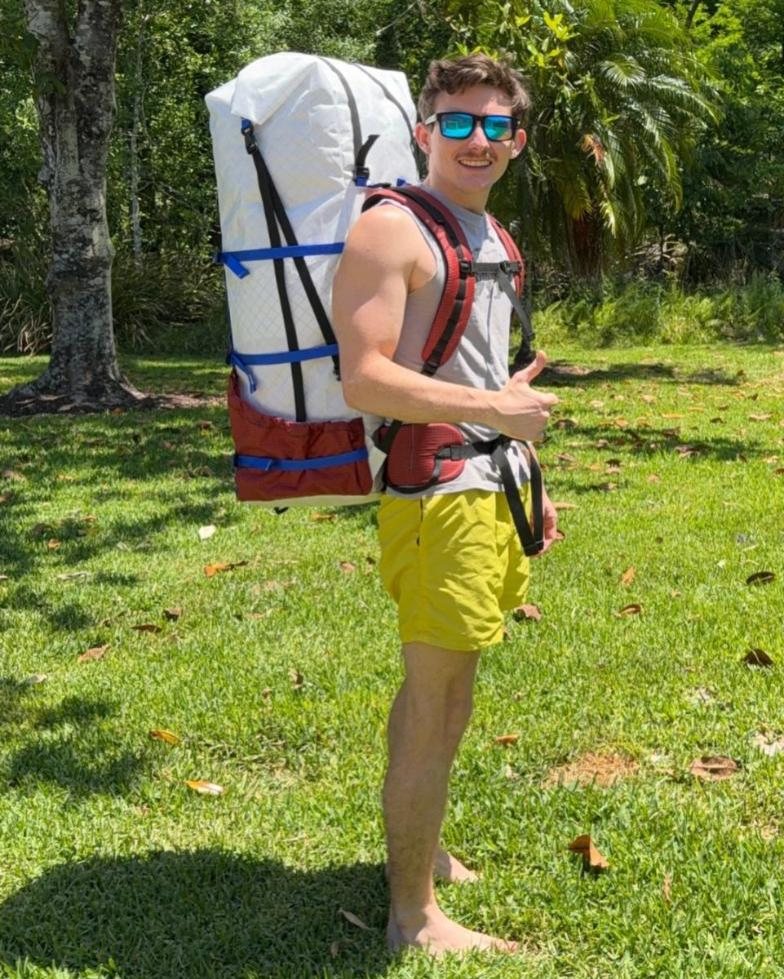 Custom 90 liter mountaineering pack in the Red Paw Packs workshop